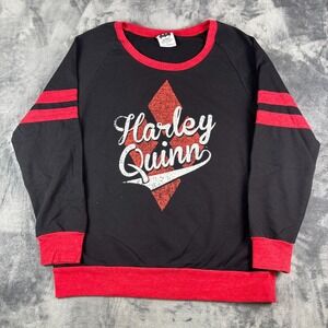Harley Quinn Raglan Sweatshirt XL Black Red DC Comics Batman Graphic